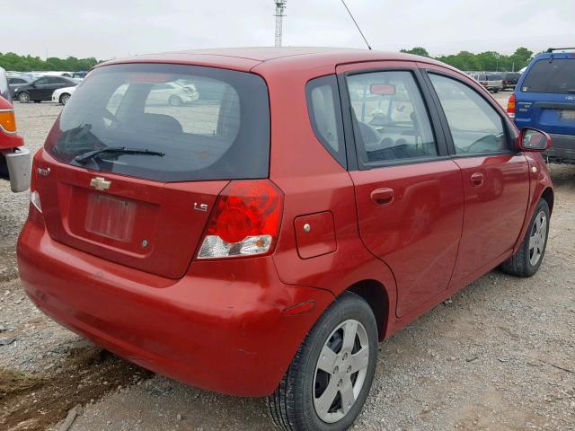 KL1TD66657B789414 - 2007 CHEVROLET AVEO BASE Qırmızı foto 4