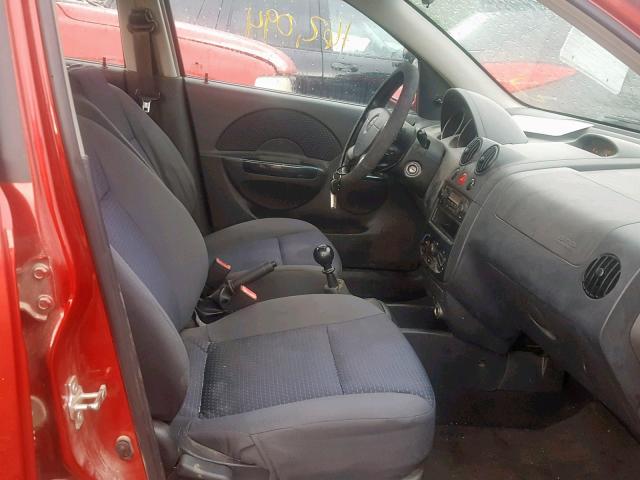 KL1TD66657B789414 - 2007 CHEVROLET AVEO BASE Qırmızı foto 5