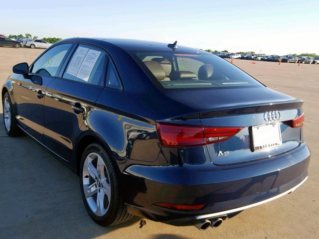 WAUAUGFF5J1044274 - 2018 AUDI A3 PREMIUM BLUE photo 3