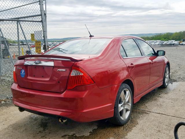 3FAHP0KCXAR414044 - 2010 FORD FUSION SPO RED photo 4