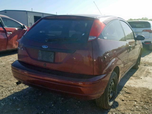 1FAFP31N27W346288 - 2007 FORD FOCUS ZX3 MAROON photo 4