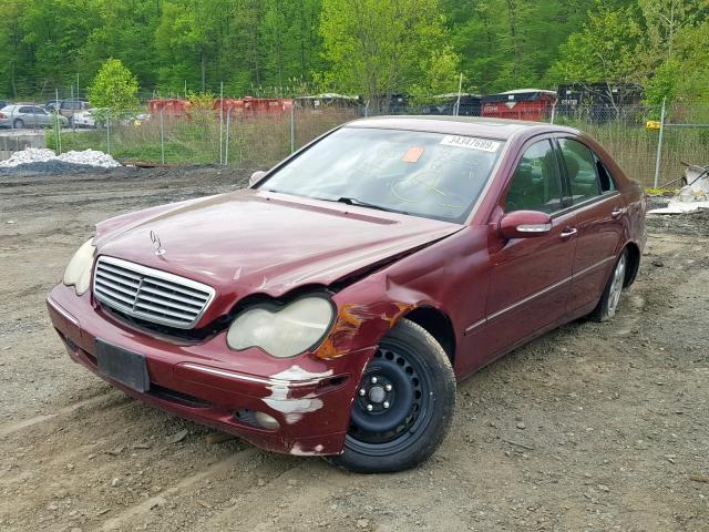 WDBRF61J82F235115 - 2002 MERCEDES-BENZ C 240 BURGUNDY photo 2