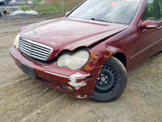 WDBRF61J82F235115 - 2002 MERCEDES-BENZ C 240 BURGUNDY photo 9