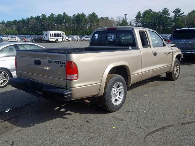 1D7HL12X93S184377 - 2003 DODGE DAKOTA SXT GOLD photo 4