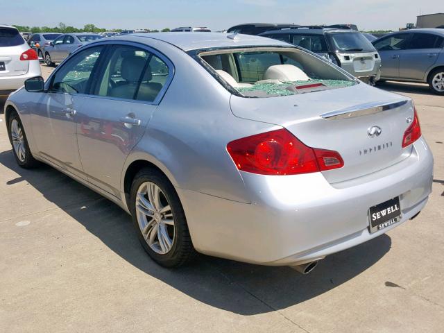 JN1DV6AP3BM602469 - 2011 INFINITI G25 BASE SILVER photo 3