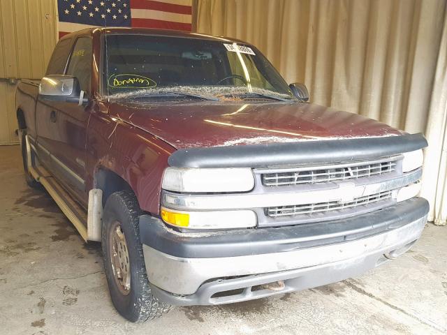 2GCEK19T921295206 - 2002 CHEVROLET SILVERADO MAROON photo 1