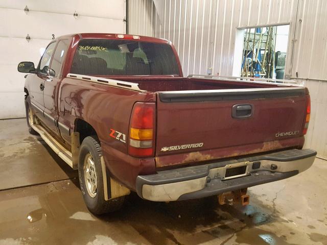 2GCEK19T921295206 - 2002 CHEVROLET SILVERADO MAROON photo 3