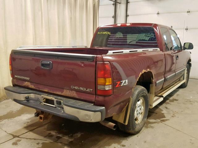 2GCEK19T921295206 - 2002 CHEVROLET SILVERADO MAROON photo 4