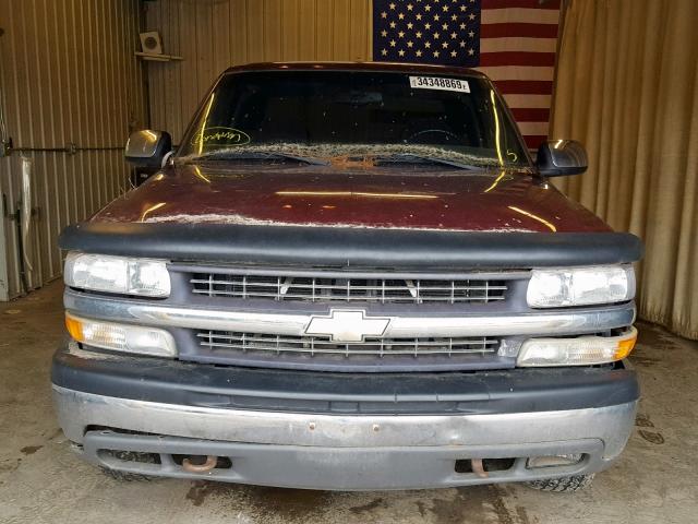 2GCEK19T921295206 - 2002 CHEVROLET SILVERADO MAROON photo 9