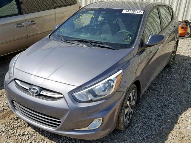 KMHCT5AEXFU228693 - 2015 HYUNDAI ACCENT GS CHARCOAL photo 2