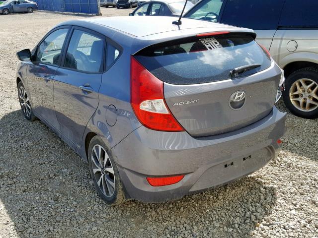 KMHCT5AEXFU228693 - 2015 HYUNDAI ACCENT GS CHARCOAL photo 3