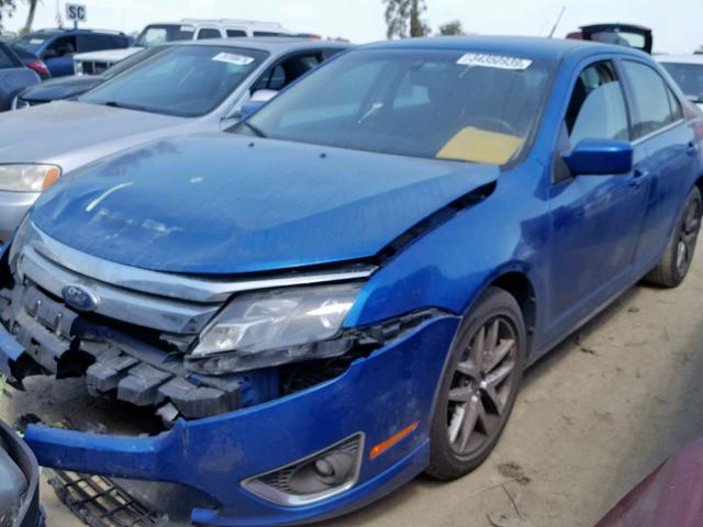 3FAHP0JA9CR212914 - 2012 FORD FUSION SEL BLUE photo 2