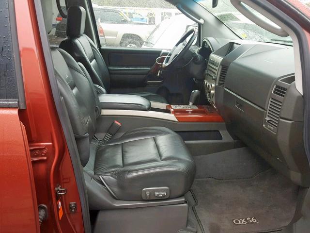 5N3AA08C34N803946 - 2004 INFINITI QX56 BURGUNDY photo 5