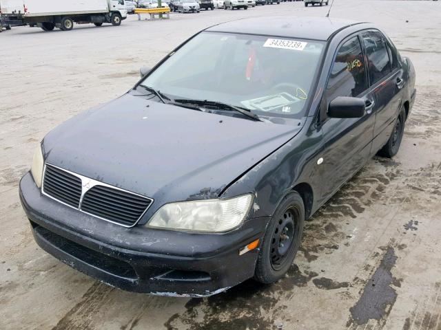 JA3AJ26EX2U011694 - 2002 MITSUBISHI LANCER ES BLACK photo 2