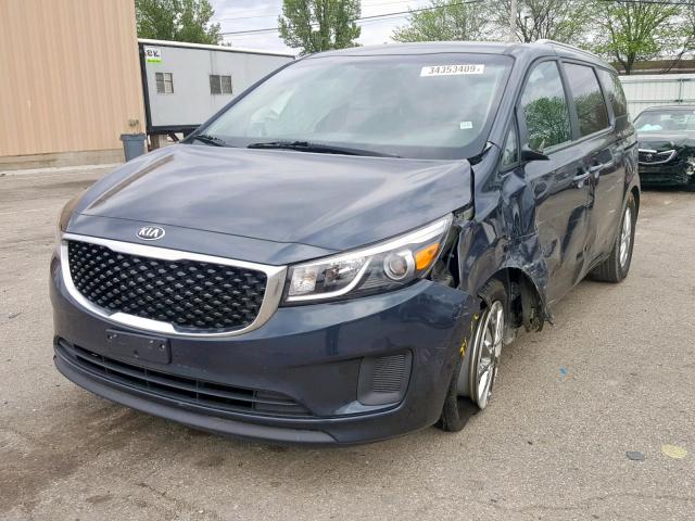 KNDMB5C10G6151408 - 2016 KIA SEDONA LX BLUE photo 2