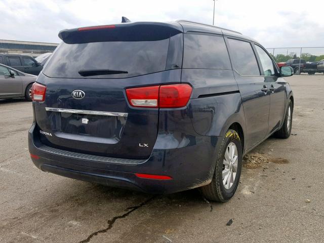 KNDMB5C10G6151408 - 2016 KIA SEDONA LX BLUE photo 4