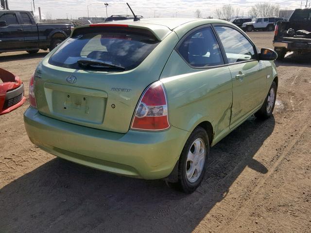 KMHCN35C07U022596 - 2007 HYUNDAI ACCENT BAS GREEN photo 4