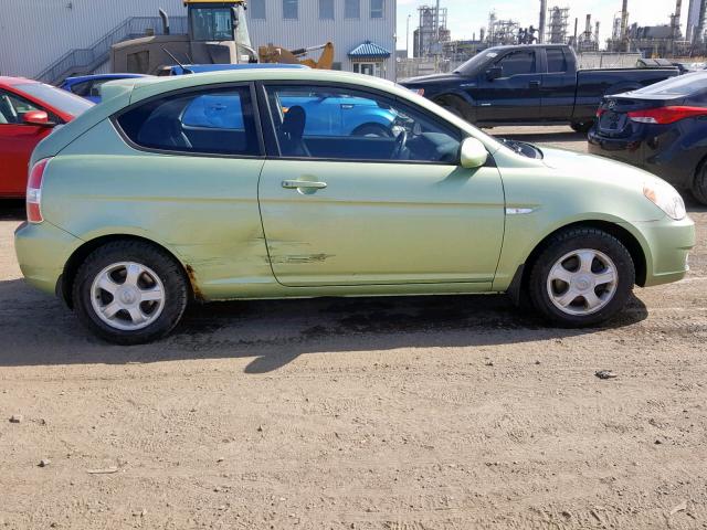 KMHCN35C07U022596 - 2007 HYUNDAI ACCENT BAS GREEN photo 9