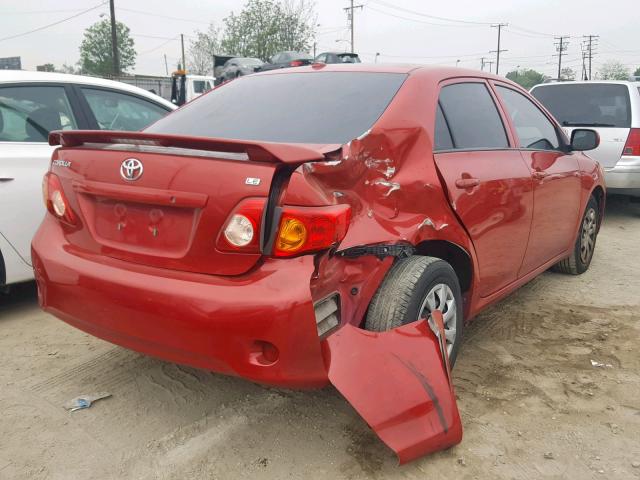 2T1BU4EEXAC359453 - 2010 TOYOTA COROLLA BA RED photo 4