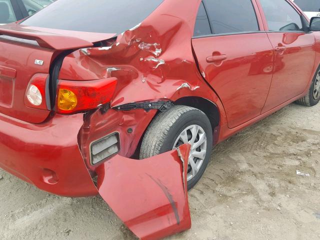 2T1BU4EEXAC359453 - 2010 TOYOTA COROLLA BA RED photo 9