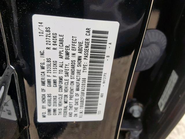 19UUB2F58FA009088 - 2015 ACURA TLX TECH BLACK photo 10