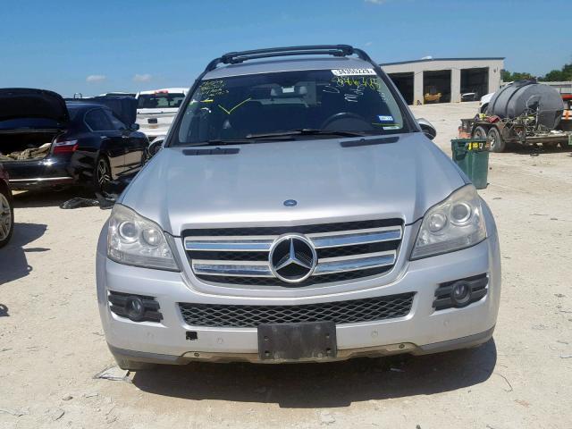 4JGBF71E68A386385 - 2008 MERCEDES-BENZ GL 450 4MA SILVER photo 9