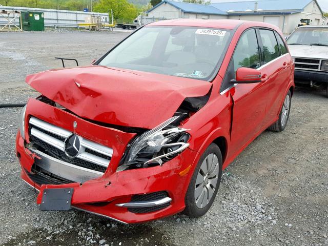 WDDVP9AB8EJ002964 - 2014 MERCEDES-BENZ B ELECTRIC RED photo 2