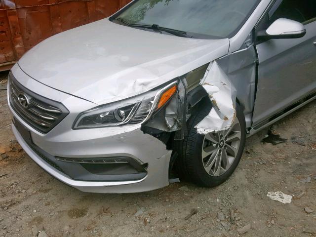 5NPE34AF4GH392887 - 2016 HYUNDAI SONATA SPO SILVER photo 9