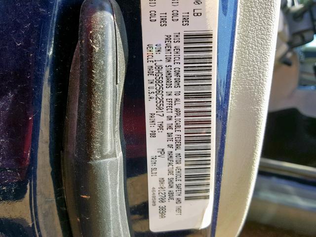 1J8HG58256C255017 - 2006 JEEP COMMANDER BLUE photo 10