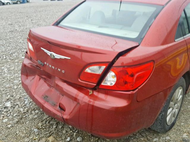 1C3LC46K98N265524 - 2008 CHRYSLER SEBRING LX RED photo 9