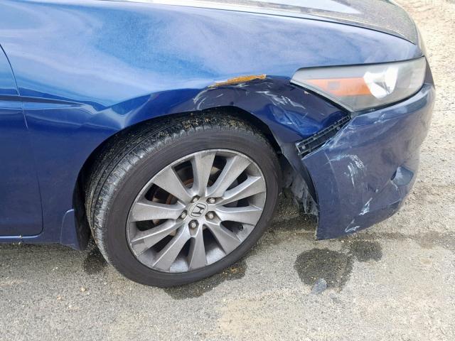 1HGCS22879A006439 - 2009 HONDA ACCORD EXL BLUE photo 9