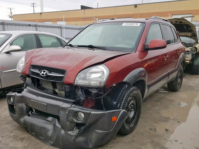 KM8JM12DX7U592956 - 2007 HYUNDAI TUCSON GL RED photo 2