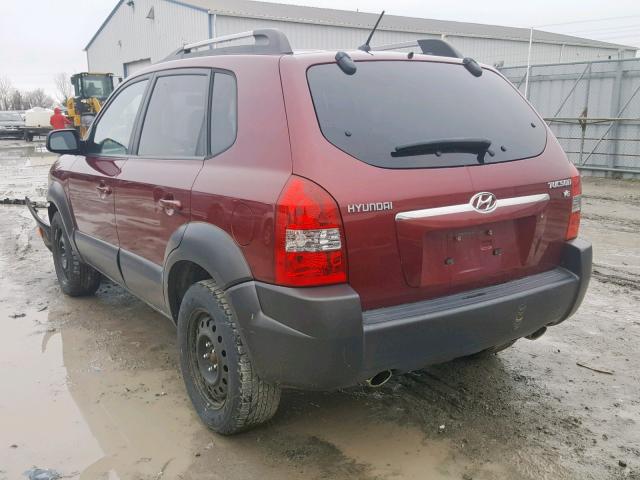 KM8JM12DX7U592956 - 2007 HYUNDAI TUCSON GL RED photo 3