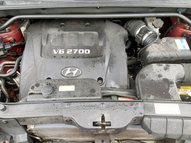 KM8JM12DX7U592956 - 2007 HYUNDAI TUCSON GL RED photo 7