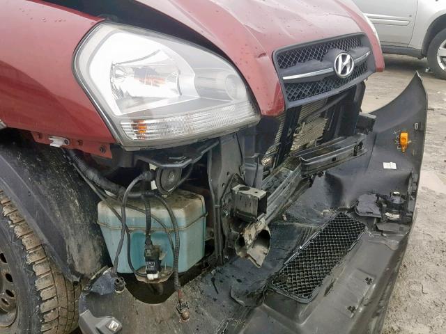 KM8JM12DX7U592956 - 2007 HYUNDAI TUCSON GL RED photo 9