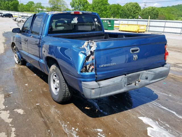 1D7HE28K76S533388 - 2006 DODGE DAKOTA QUA BLUE photo 3