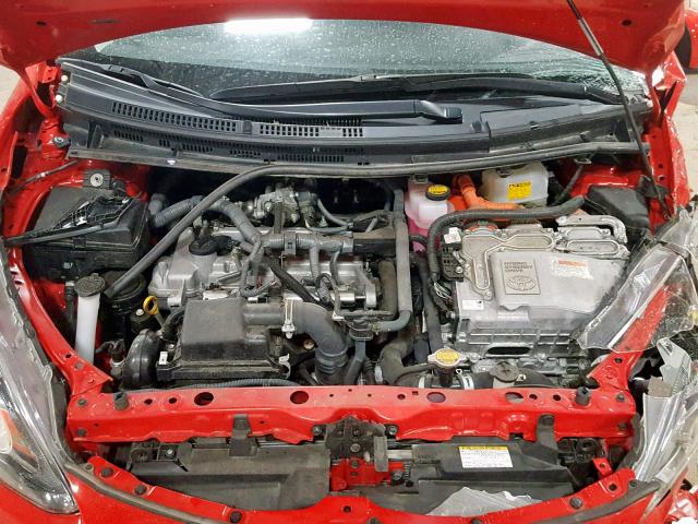 JTDKDTB36F1101018 - 2015 TOYOTA PRIUS C RED photo 7