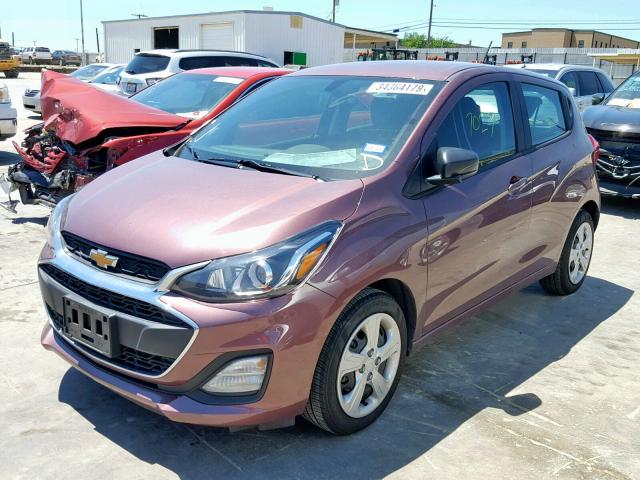 KL8CB6SA1KC733801 - 2019 CHEVROLET SPARK LS MAROON photo 2