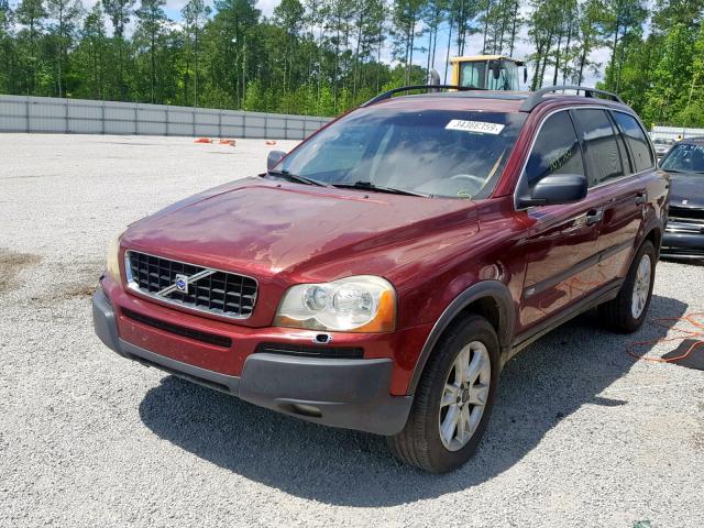 YV1CZ91H241105466 - 2004 VOLVO XC90 T6 BURGUNDY photo 2