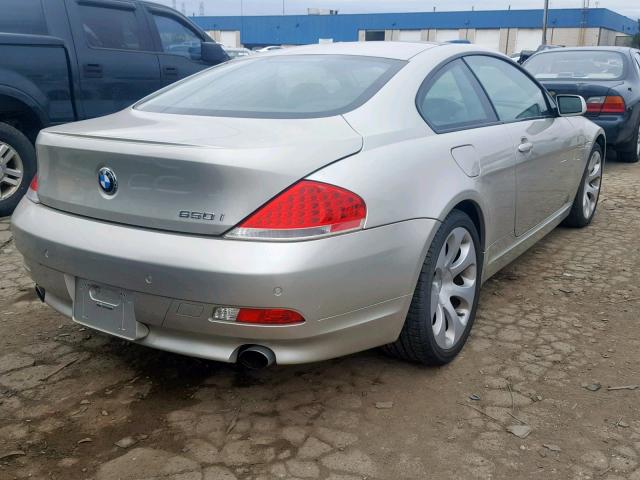 WBAEH13547CR52842 - 2007 BMW 650 I TAN photo 4