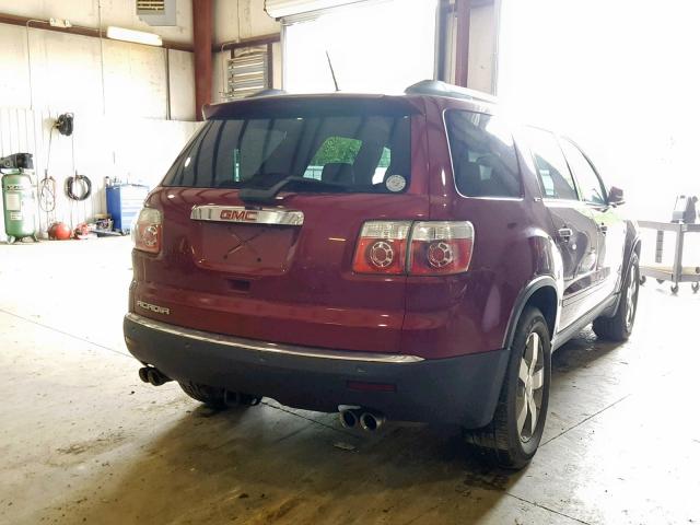 1GKLRMED1AJ158496 - 2010 GMC ACADIA SLT RED photo 4