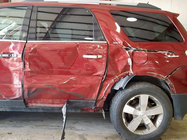 1GKLRMED1AJ158496 - 2010 GMC ACADIA SLT RED photo 9