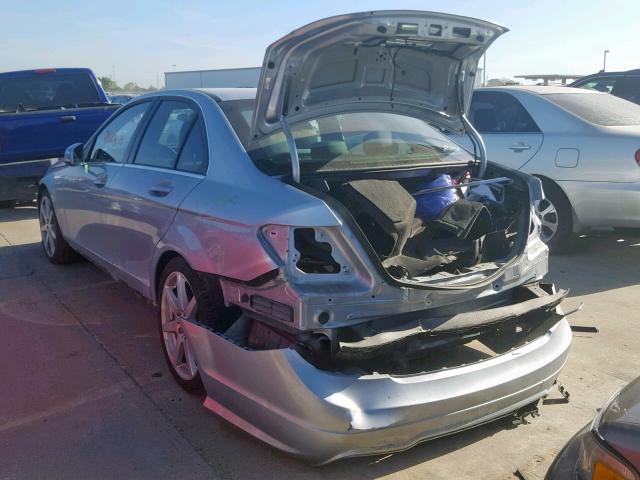 WDDGF4HB6EG253046 - 2014 MERCEDES-BENZ C 250 BLUE photo 3