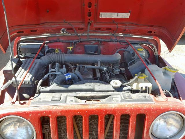 1J4FY19S6VP494886 - 1997 JEEP WRANGLER / RED photo 7