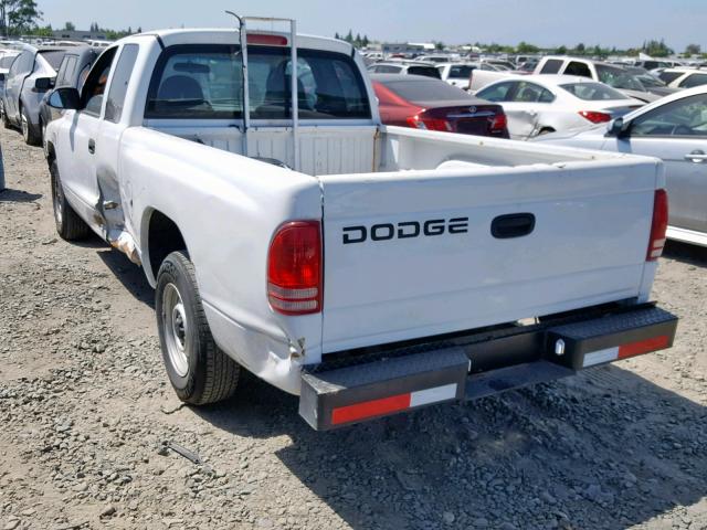 1B7GL22X9YS641904 - 2000 DODGE DAKOTA WHITE photo 3