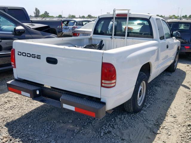 1B7GL22X9YS641904 - 2000 DODGE DAKOTA WHITE photo 4