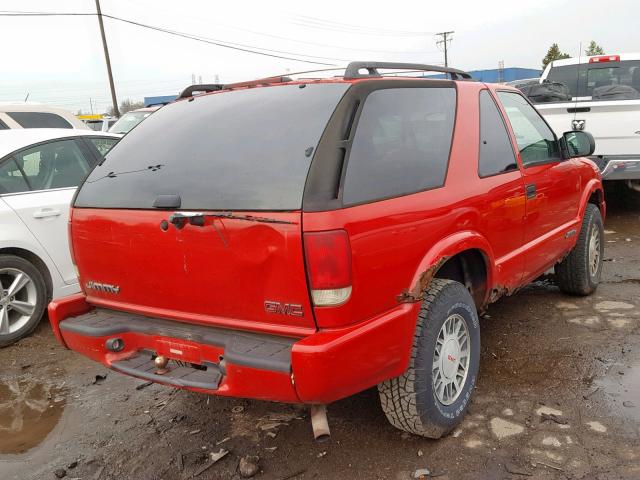 1GKCT18W8YK223068 - 2000 GMC JIMMY RED photo 4