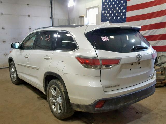 5TDDKRFH6GS335784 - 2016 TOYOTA HIGHLANDER WHITE photo 3