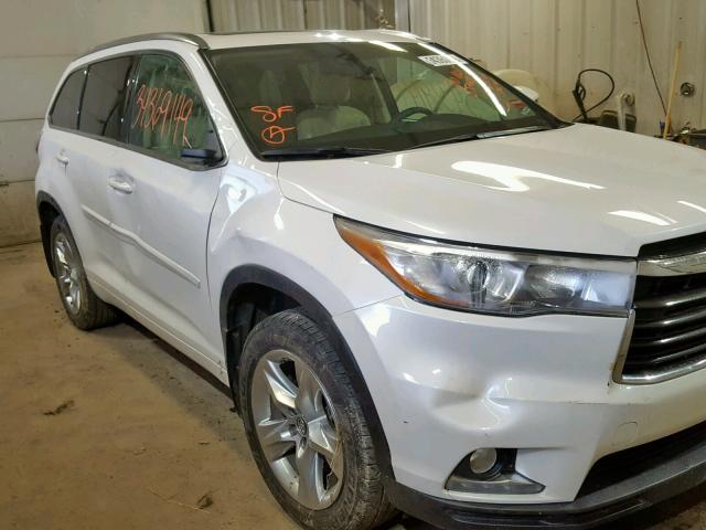 5TDDKRFH6GS335784 - 2016 TOYOTA HIGHLANDER WHITE photo 9