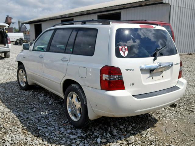 JTEDP21A660116274 - 2006 TOYOTA HIGHLANDER WHITE photo 3